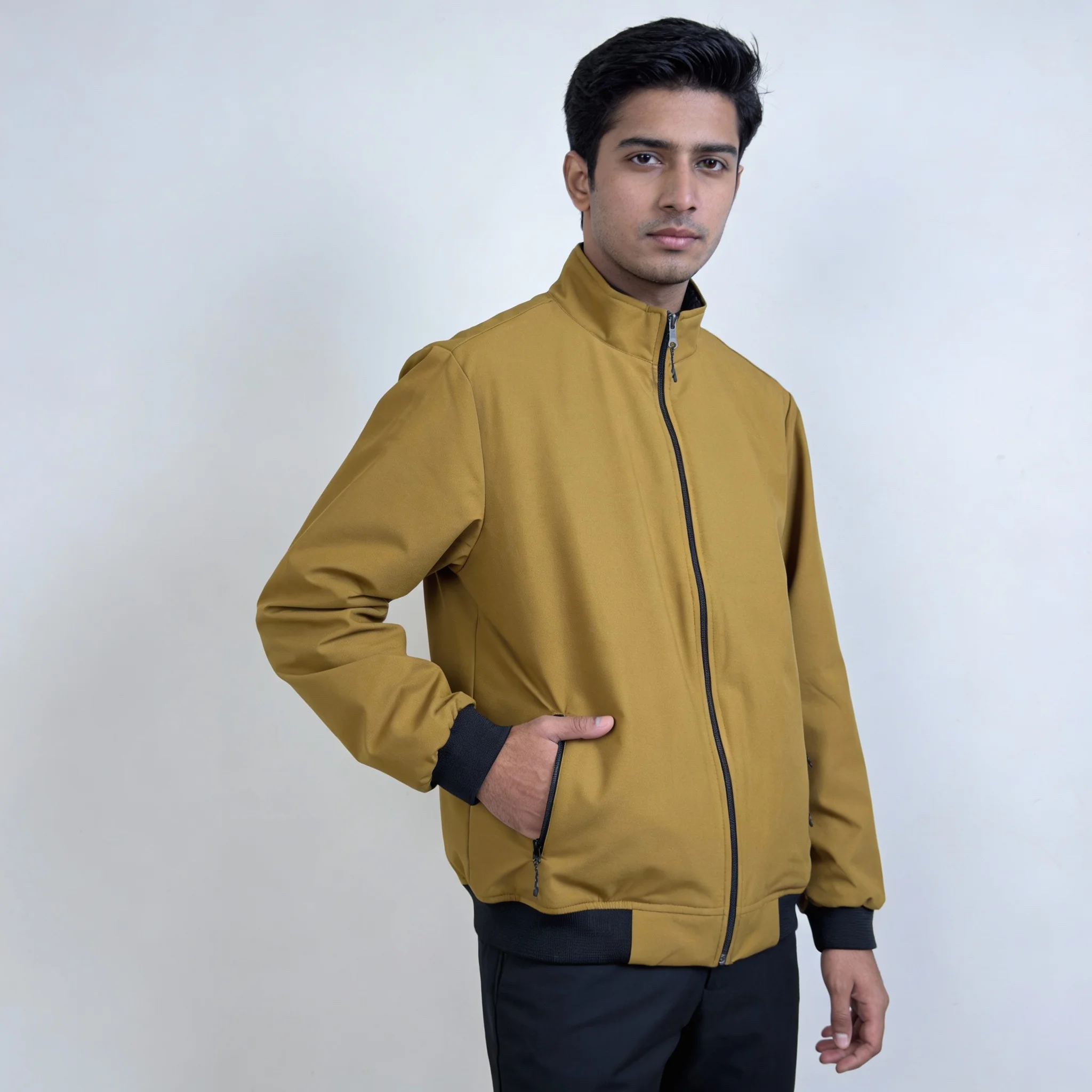 Men’s Kaizar Fabric Premium Winter Jacket -Mustard Yellow (JKY01)